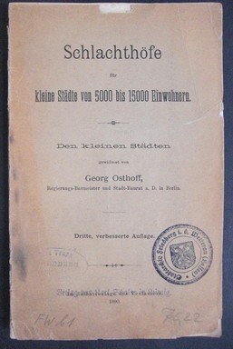 Schlachthöfe für kleine Städte von 5000 bis 15000 Einwohner. Den kleinen Städte gewidmet von G.O.