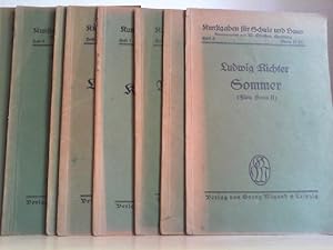 Bild des Verkufers fr Konvolut von 8 Heften Ludwig Richters. Mrchenbilder Heft 1 und 2. // Kleine Leute. //Lust und Lachen. //Vater unser in Bildern. //Unser tglich Brot in Bildern. //Frhling (Frs Haus I.). //Sommer (Frs Haus II.). zum Verkauf von Antiquariat im Schloss