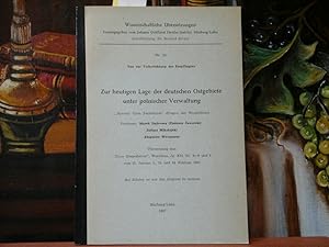 Imagen del vendedor de Zur heutigen Lage der deutschen Ostgebiete unter polnischer Verwaltung. (bersetzung aus "Zycie Gospodarcze", Jg. XII / 1957) a la venta por Antiquariat im Schloss