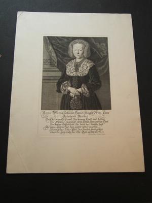 Anna Maria Johann Daniel Fingerlerin, eine gebohrene Bünzerin. Kupferstich von Bartholome Kilian.