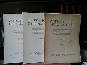 ZEITSCHRIFT FÜR DENKMALPFLEGE. Hrsg. im Bundesdenkmalamt zu Wien. Jahrgang 1926, 1927, 1928. Jg. ...