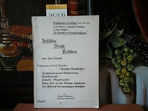 Aufsätze, Briefe, Kritiken. Band 1. Aus dem Inhalt: Entgegnung auf Prof. Meinecke's "Deutsche Kat...