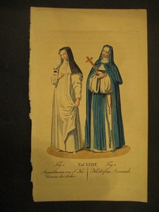 Nonnentracht. Fig.1: Augustinerin von S.Katharina der Seiler; Fig.2: Kosterfrau Anonciade.