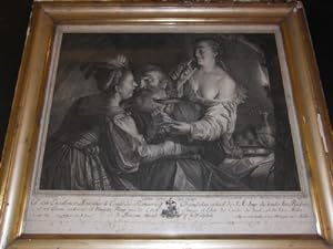 Loth avec ses Filles. Grave 1782 par Müller, Graveur du Roi, Prem. Graveur et Prof. .Caroline à S...