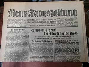 Bild des Verkufers fr Neue Tageszeitung. Nationale, unabhngige Zeitung fr Landwirtschaft, Handwerk und Gewerbe. Nr.252/26.Okt.1932. 2.Jg. zum Verkauf von Antiquariat im Schloss