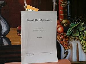 Mennonitische Geschichtsblätter. Neue Folge, Nr.15. Jg.20 / 1963.