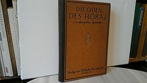 Seller image for Die Oden des Horaz. In Deutscher Sprache von Vincenz Hundhausen. for sale by Antiquariat im Schloss
