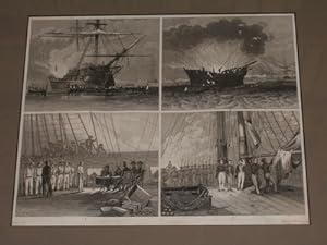 Schiffe, 1840. Ein Bild mit Geschichte! Schöner Stahlstich mit Rahmen.