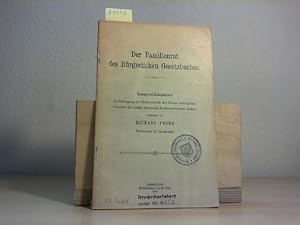 Seller image for Der Familienrat des Brgerlichen Gesetzbuches. Inaug.-Dissertation. for sale by Antiquariat im Schloss