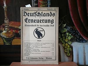 Immagine del venditore per Deutschlands Erneuerung. 9. Jahrgang 1925, Heft 9, September. Monatsschrift fr das deutsche Volk. venduto da Antiquariat im Schloss