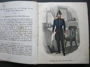 Seller image for Deutscher Post-Almanach fr das Jahr 1850. 9. Jahrgang. 2 Teile in 1 Bndchen. Mit vielen Abb. (Die Abb.: Franz Joseph, Kaiser von sterreich; J.F. von Seegebarth, General Postmeister; Post-Einrichtungen in Spanien. (von Maultiere gezogene Kutsche); Bahnhof zu Karlsruhe; Eine berbrckung auf der schiefen Ebene der bayrischen Sd-Nordbahn; lngste Sttzmauer auf der schiefen Ebene der bayrischen Sd-Nordbahn; Knigl. preuss. Postbeamter. (kol.) Knigl. preuss. Postillon. (kol.) Herzoglich Braunschweigscher electro-magnetischer Telegraph auf einer Zwischenstation.) for sale by Antiquariat im Schloss