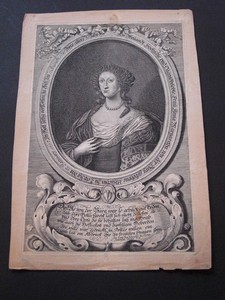 Anna Magaretha von der Burg, gebohrene Ulichin zu Leipzig. Kupferstich-Porträt von Johann Christo...