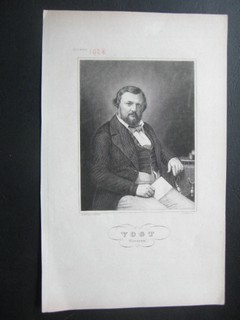 Vogt (Giessen). (= Karl Vogt, 1817-1895) Stahlstich von Tr. Kühner nach Vogel. (Porträt aus: Port...