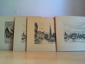 Städtebilder von Frankfurt am Main. 9 Ansichten. Zeichnungen nach Radierungen.