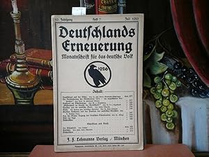 Immagine del venditore per Deutschlands Erneuerung. 10. Jahrgang 1926, Heft 7, Juli. Monatsschrift fr das deutsche Volk. venduto da Antiquariat im Schloss