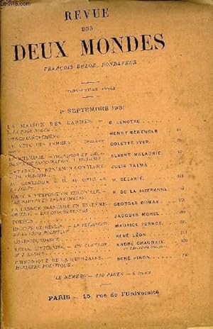 Seller image for REVUE DES DEUX MONDES CIe ANNEE N1 - LA MAISON DES CARMES.  I. LA PAGE ROUGE. G. LENOTREL ENCHEVTREMENT. HENRY BRENGER .LE VOTE DES FEMMES.   Deuxime partie. COLETTE YVER.EN RHNANIE.   GRANDEUR ET DCADENCE DE L'OCCUPATION. I. 1919-1924 for sale by Le-Livre