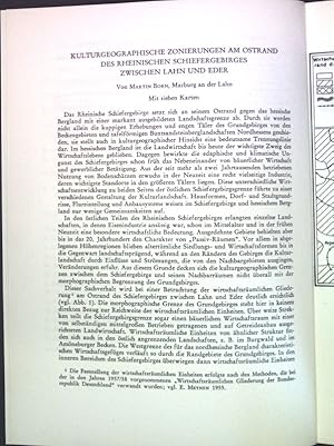 Bild des Verkufers fr Kulturgeographische Zonierungen am Ostrand des rheinischen Schiefergebirges zwischen Lahn und Eder; zum Verkauf von books4less (Versandantiquariat Petra Gros GmbH & Co. KG)