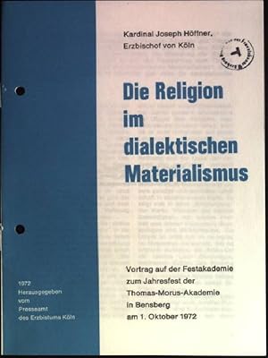 Immagine del venditore per Die Religion im dialektischen Materialismus venduto da books4less (Versandantiquariat Petra Gros GmbH & Co. KG)