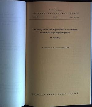 Immagine del venditore per ber die Synthese und Eigenschaften von brckensubstituiertem p-Oligophenylenen; 13. Mitteilung Sonderdruck aus: Die Makromolekulare Chemie, Band 63 venduto da books4less (Versandantiquariat Petra Gros GmbH & Co. KG)