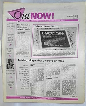 Immagine del venditore per OutNOW! for San Jose's gay/lesbian/bisexual community and friends; issue #22, November 30, 1993: Harvey Milk 15th Anniversary venduto da Bolerium Books Inc.