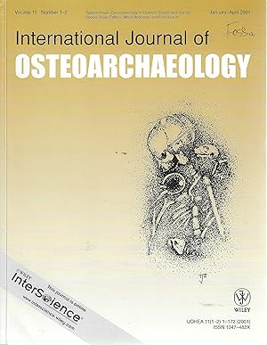 Bild des Verkufers fr International Journal of Osteoarchaeology, January-April 2001, Volume 11, no. 1-2. Special isssue: Zooarchaeology of Oceanic Coasts and islands. zum Verkauf von Tinakori Books