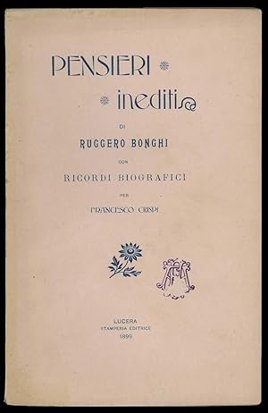 Bild des Verkufers fr Pensieri inediti di Ruggero Bonghi zum Verkauf von Studio Bibliografico Imprimatur