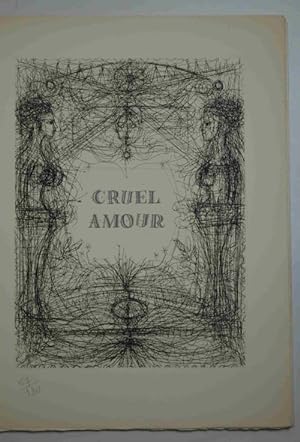 Coeur épris cruel amour - 5 pointes sèches originales de Jean Carzou.