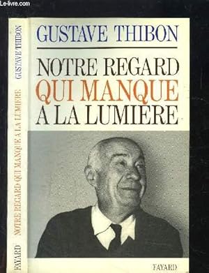 Image du vendeur pour NOTRE REGARD QUI MANQUE A LA LUMIERE mis en vente par Le-Livre