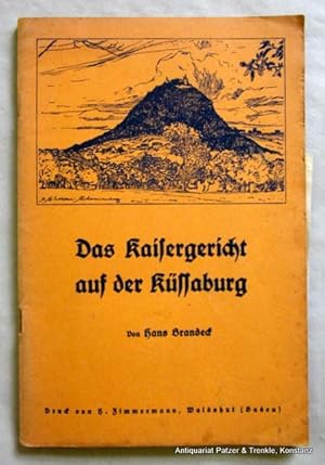 Seller image for Das Kaisergericht auf der Kssaburg. Historische Heimatspiel in 3 Akten aus der Geschichte des Klettgaus und der Kantone Zrich, Aargau, Schaffhausen. Waldshut, Zimmermann, 1934. 47 S. u. Bl. Inserate auf gelblichem Papier. Illustrierter Orig.-Umschlag.; etw. angestaubt u. fleckig. for sale by Jrgen Patzer