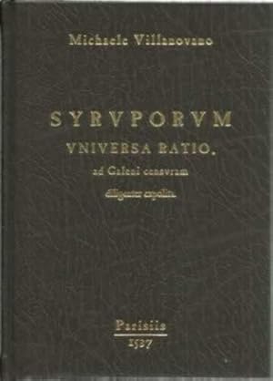 Imagen del vendedor de Syruporum Uniersa Ratio a la venta por Librera Cajn Desastre