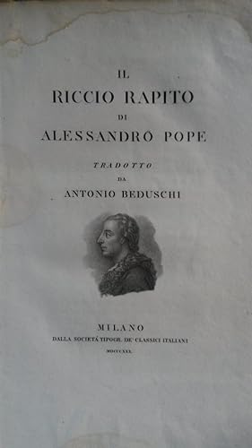 Bild des Verkufers fr IL RICCIO RAPITO. Tradotto da Antonio Beduschi. zum Verkauf von studio bibliografico pera s.a.s.