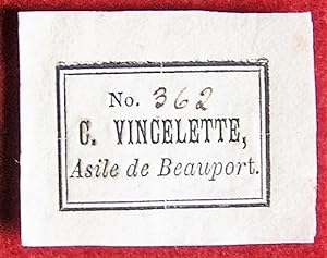 Ex-Libris Québec. G. Vincelette, Asile de Beauport