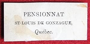Ex-libris Québec. Pensionnat St-Louis de Gonzague