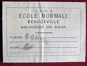 Ex-libris Québec. École Normale Beauceville