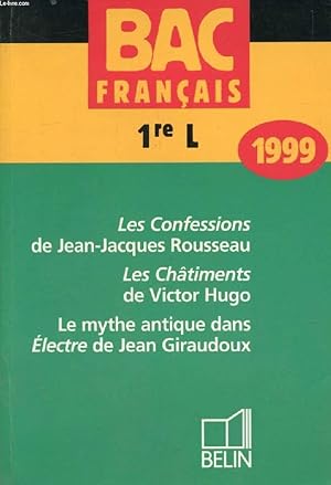 Imagen del vendedor de BAC FRANCAIS, 1re L, 1999 a la venta por Le-Livre