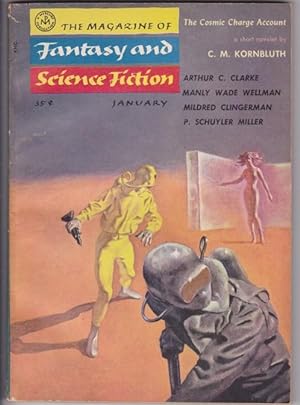 Imagen del vendedor de The Magazine of Fantasy and Science Fiction January 1956 - The Cosmic Charge Account, What Goes Up---, On the Hills and Everywhere, Mr. Sakrison's Halt, Unbalance Equation, Threesie, The Jet-Propelled Couch, The Anti-Climax, Daydream, The Year 2ooo, + a la venta por Nessa Books
