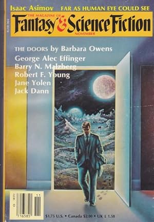 Immagine del venditore per The Magazine of Fantasy and Science Fiction November 1984 - The Black Horn, The Doors, Glass Houses, The Five Points of Roguery, Play it Again Sam, The Taker of Children, Dem Bones Dem Bones Gonna Rise Again, Bedside Manor, Far as Human Eye, +++ venduto da Nessa Books