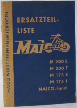 Ersatzteilliste Maico M 200 S, M 200 T, M 175 S, M 175, Maico-Fanal.