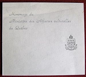 Ex-Dono Québec. Hommage des Affaires Culturelles du Québec