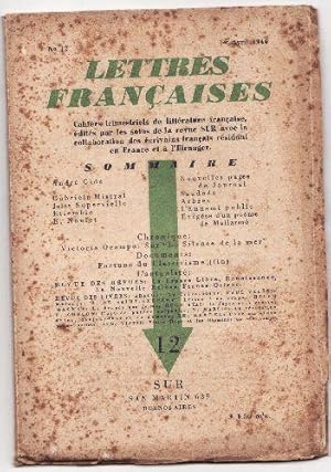 Seller image for Lettres Franaises n. 12 for sale by Biblioteca de Babel