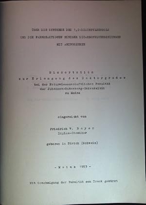 Imagen del vendedor de ber die Synthese des 1,2-Diacetylbenzols und die Farbreaktionen einiger Dicarbonylverbindungen mit Aminosuren; Dissertation Universitt Mainz; a la venta por books4less (Versandantiquariat Petra Gros GmbH & Co. KG)