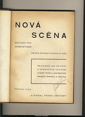 Seller image for Nova scena. Mesicnik pro divadelni poesii. for sale by Michael Fagan Fine Art & Rare Books