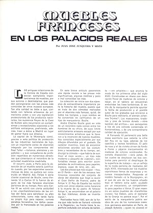Immagine del venditore per MUEBLES FRANCESES EN LOS PALACIOS REALES ( 14 PAGINAS ORIGINALES DEL AO 1975, ESTUDIO COMPLETO TEXTO INTEGRO) venduto da Libreria 7 Soles