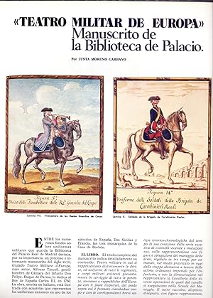 Image du vendeur pour TEATRO MILITAR DE EUROPA", MANUSCRITO DE LA BIBLIOTECA DE PALACIO ( 8 PAGINAS ORIGINALES DEL AO 1974, ESTUDIO COMPLETO TEXTO INTEGRO) mis en vente par Libreria 7 Soles