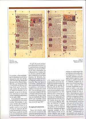 Seller image for LA MINIATURA CATALANA EN LOS INICIOS DEL SIGLO XV: ANALISIS DE UN CODICE ESCURIALENSE ( 8 PAGINAS ORIGINALES DEL AO 1991, ESTUDIO COMPLETO TEXTO INTEGRO) for sale by Libreria 7 Soles