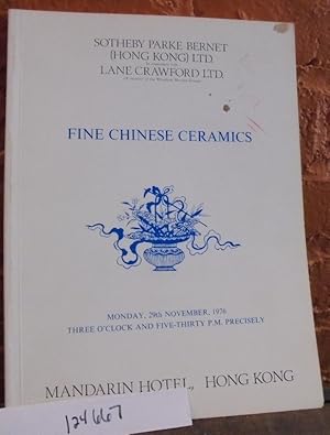 Imagen del vendedor de Catalogue of Fine Chinese Ceramics, Including Early Ceramics November 29, 1976 a la venta por Mullen Books, ABAA