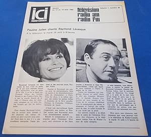 ICI Radio-Canada: Horaire des Reseaux Francais Societe (Vol. 1 No. 20, du 13 au 19 Aout 1966) (Te...