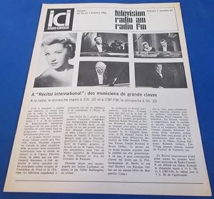 ICI Radio-Canada: Horaire des Reseaux Francais Societe (Vol. 1 No. 27, du 1er au 7 Octobre 1966) ...