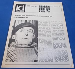 ICI Radio-Canada: Horaire des Reseaux Francais Societe (Vol. 1 No. 19, du 6 au 12 Aout 1966) (Tel...