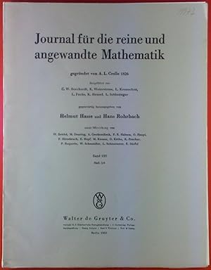 Imagen del vendedor de Journal fr die reine und angewandte Mathematik. Band 199, Heft 3 / 4. Klaus Pschl: ber Anwachsen und Nullstellenverteilung der ganzen transzendenten Lsungen linearer Differentialgleichungen. I. ; etc. a la venta por biblion2